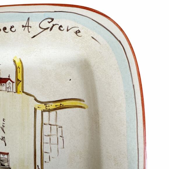 Ceramica Geometrie Tuscan Ceramic Hand Painted Plate of Map - Picture 3 of 9